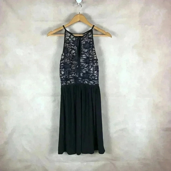 Juniors' Glitter Lace Halter Party Dress NWT 13/14 - Picture 4 of 8